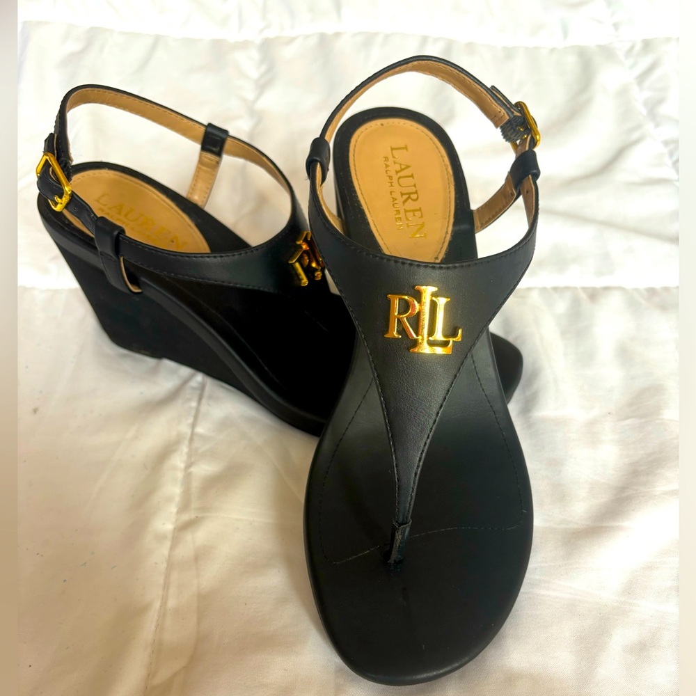 Ralph Lauren Black Sandals Size 7